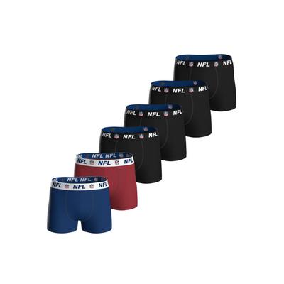 Boxershorts NFL "Boxershort NFL SHIELD 6pk Boxers 6er Pack", Herren, Gr. L, bunt (schwarz, rotmix), Obermaterial: 95% Baumwolle CO. 5% Elasthan EL., Unterhosen