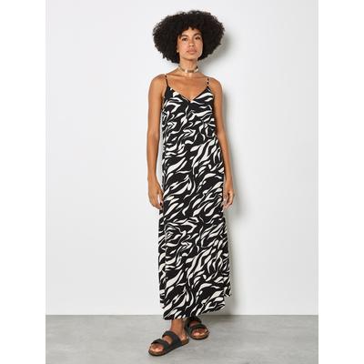 Maxikleid APRICOT "Maxikleid in Trapezform", Damen, Gr. S (36), N-Gr, schwarz, gewebt, Obermaterial: 100% Viskose CV., Kleider Maxikleid, Druck