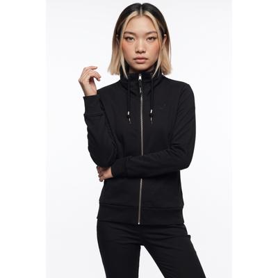 Sweatjacke RAGWEAR "RONETTE", Damen, Gr. XL, schwarz, Sweatware, Obermaterial: 70% Baumwolle, 30% Polyester, unifarben, normal, Rundhals, Sweatjacken Sweatjacke, brushed, in super softer Qualität, unifarbene Optik, mit Stehkragen