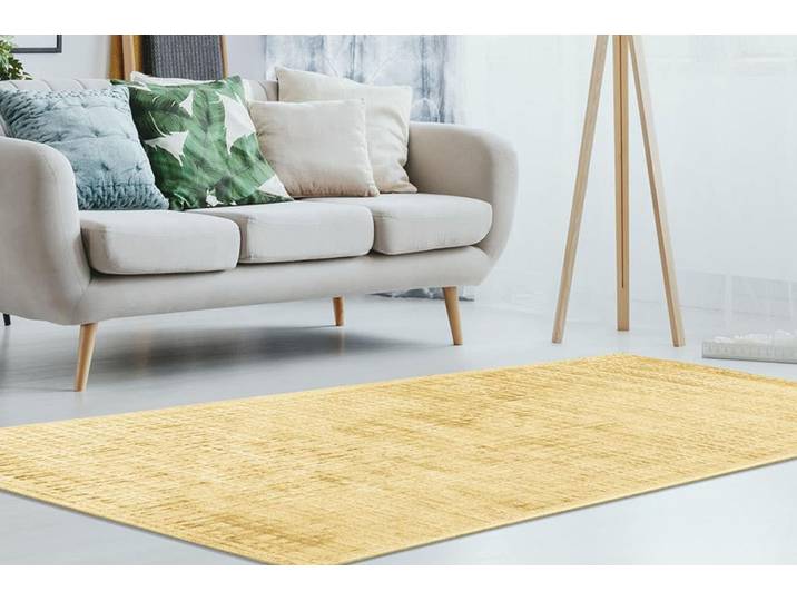 Teppich PADIRO Karma 125 , gold, B:160cm H:8mm L:230cm, Viskose, Teppiche, Teppich, Handgewebter Teppich mit 3D-Design, weiche Haptik, pflegeleicht
