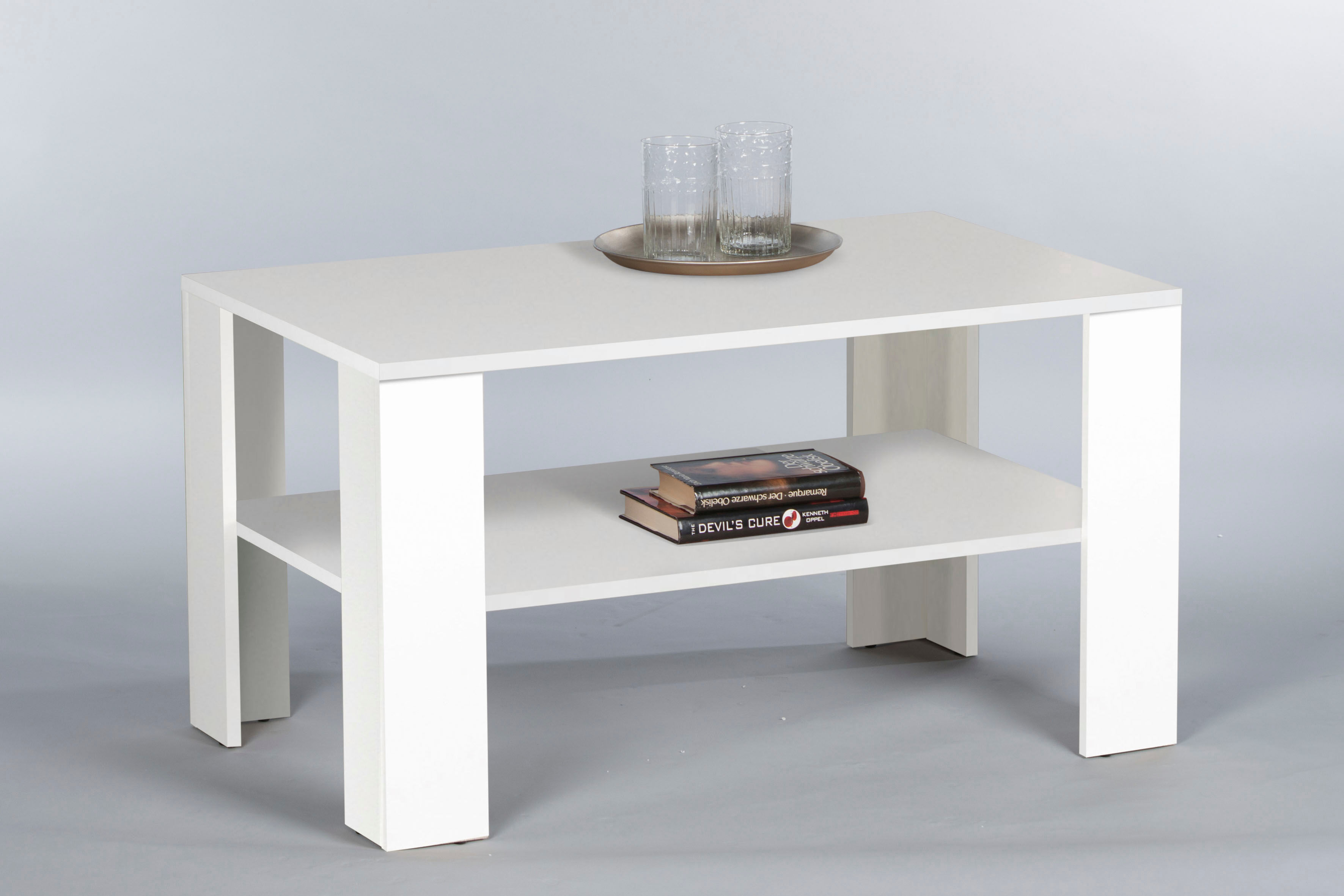 Couchtisch STOLKOM "Joker", weiss (weiß dekor, weiß dekor, weiß dekor), H:54cm, Tische, Couchtisch, Klassischer Wohnzimmertisch-Beistelltisch weiß dekor, weiß dekor, weiß dekor B/H/T: 100cm x 54cm x 60cm