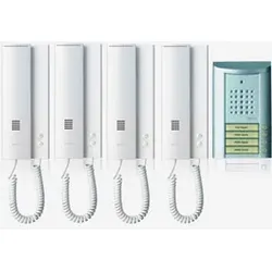 Entravox Komplettset für 4 Wohneinheiten, Türstation silber