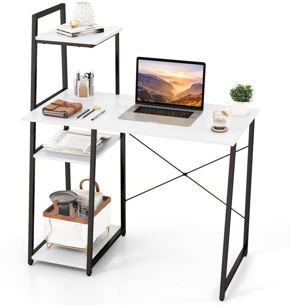 Borough Wharf Amarea Modular Steel Computer Desk White 120cm H X 100cm W X 50cm D