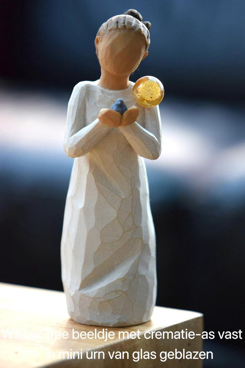 Urn gedenkbeeldje Nurture handgeblazen mini urn voor verwerking van crematie-as of haarlokje