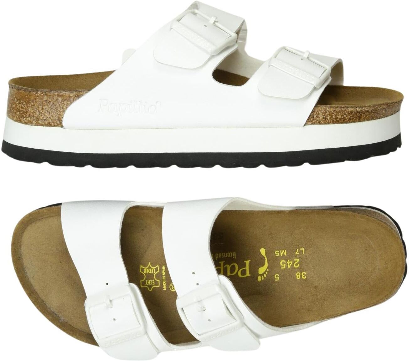 Papillio by Birkenstock Damen Sandalen, Weiß, Gr. EU 38, Leder - Second Hand