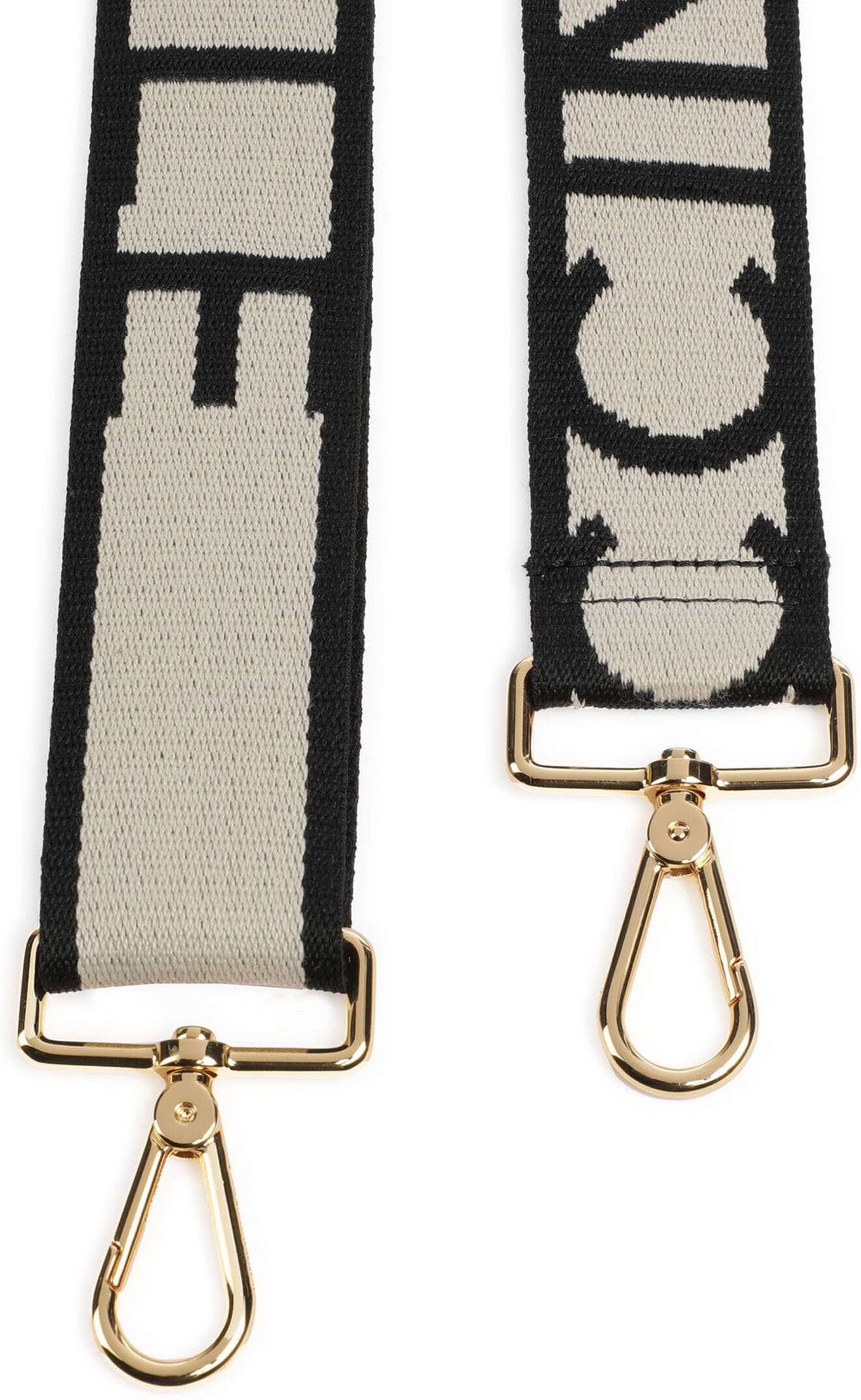 Coccinelle Nastro Signature Schulterriemen, beige,schwarz