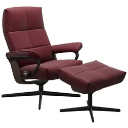 Stressless Sessel mit Hocker David Cross Leder Rot Batick Bordeaux M (Medium)