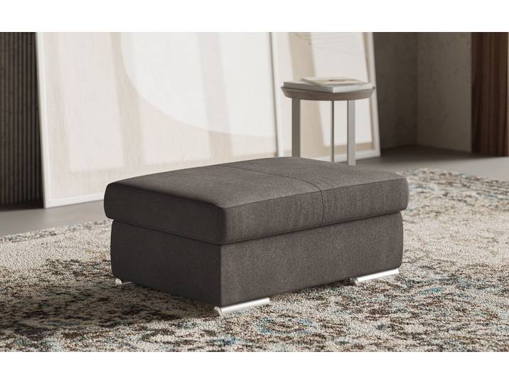 Polsterhocker SIT & MORE Broadway , grau (fango), B:99cm H:42cm T:65cm, 100% Polyester, Hocker, Polsterhocker