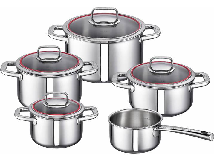 Topf-Set SCHULTE-UFER Valentina , silber (silberfarben), Töpfe, Induktion