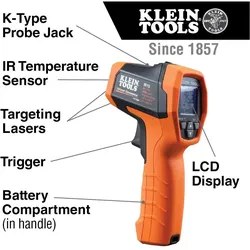 Klein Tools, Infrarotthermometer, IR10 Infrarot-Thermometer Optik 20:1 -40 - 650 °C (IR10)