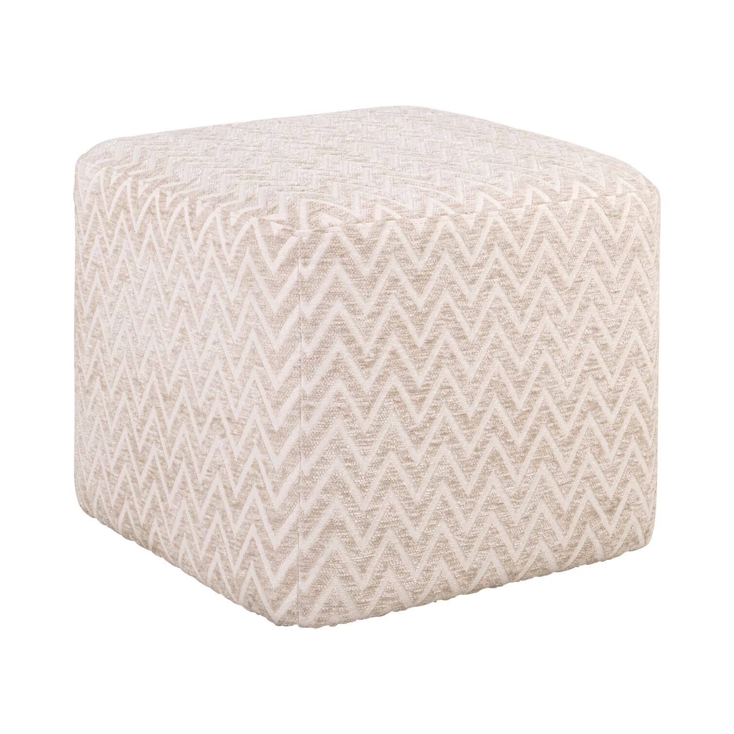 Richmond Poef Ciela Chevron Beige Ø51cm