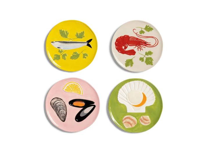 &klevering - De la mer Teller Ø 16 cm, multi (4er-Set)