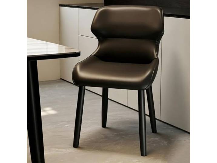 FCZVWPR Moderne Esszimmerstühle, Gepolsterter Küchenstuhl Konferenzraumstuhl, Mit Bequemer Lordosenstütze, For Die Küche Im Pub, Zuhause Und Esszimmer(Black)