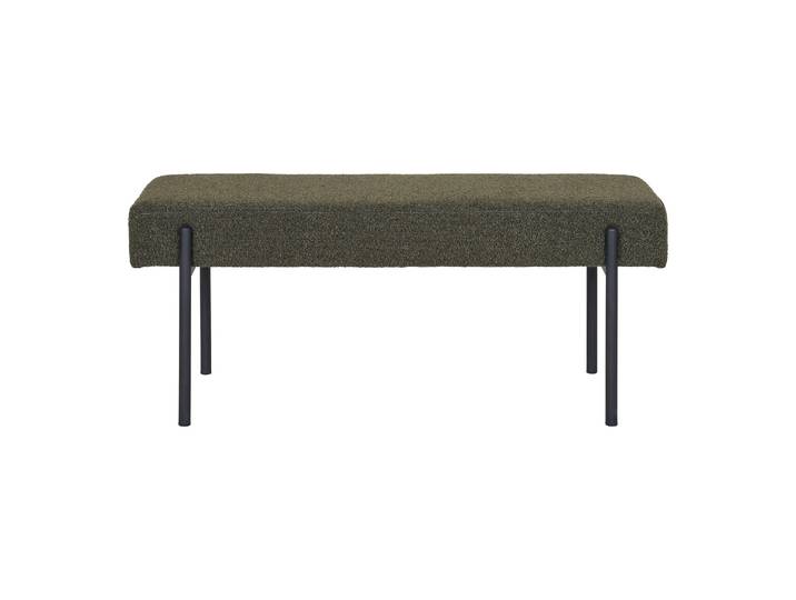 Sitzbank Lenny Bouclé mit Metallbeinen - Grün - Bouclé - Luxusbetten24