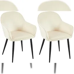 CLP 2er Set Esszimmerstuhl Boise Samt creme