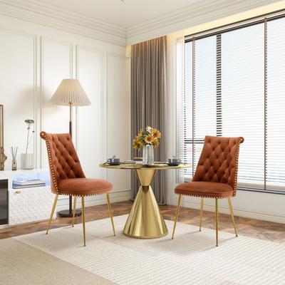 Clihome Modern Velvet Upholstered Featured Dining Chairs (Set of 2)