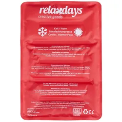 Relaxdays Kühlpad, Kalt Warm Kompresse, 25 x 36 cm, Kühlpack Gel, Erste Hilfe, wiederverwendbare Gelkühlkompresse, rot