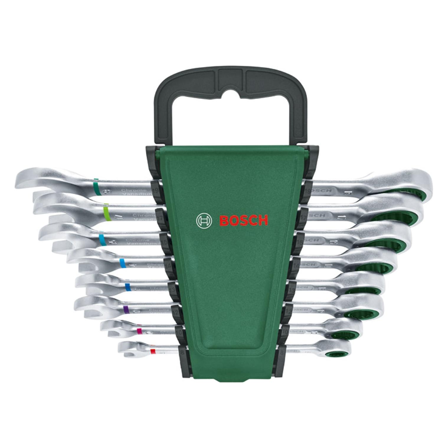 Bosch Home & Garden Schraubenschlüssel mit Ratsche Set 8-teilig (1600A027PS)