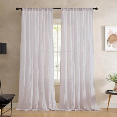 French Connection Charter Crushed Rod Pocket Window Curtain Pair