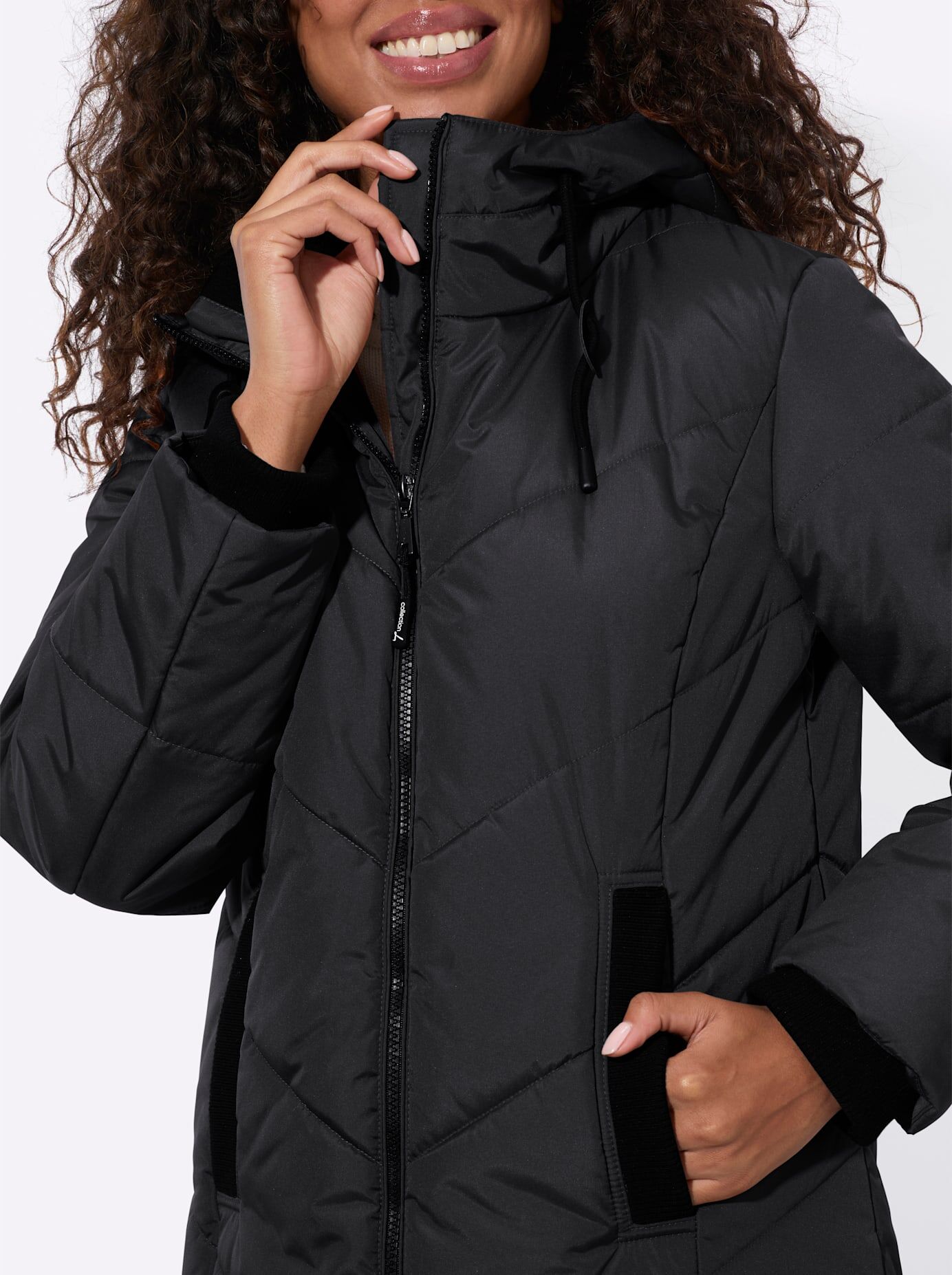 Steppmantel CASUAL LOOKS, Damen, Gr. 54, schwarz, 100% Polyester, Besatz:100% Baumwolle, Mäntel Steppmantel schwarz 54