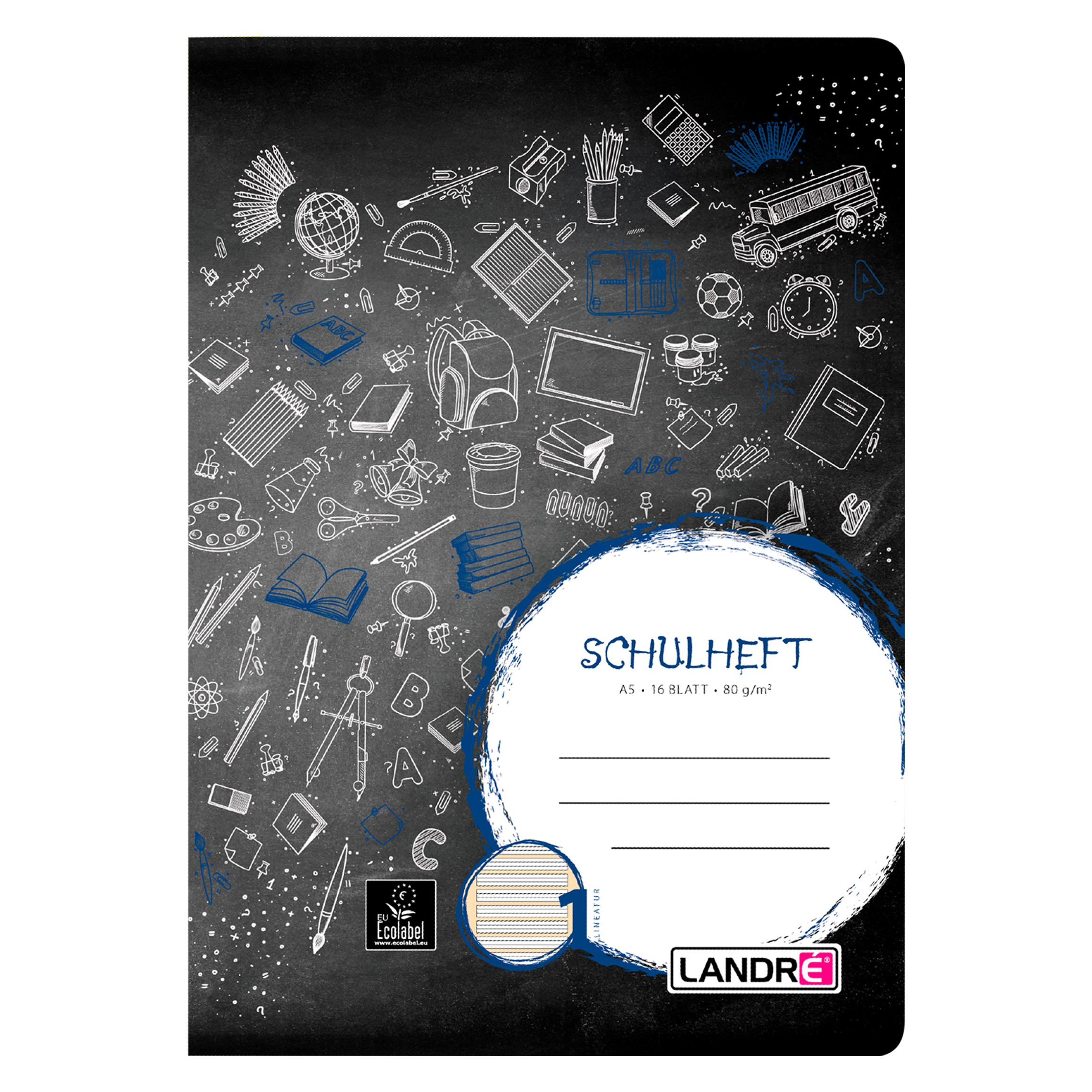 Landré A5 2fach rückendrahtgeheftetes Schulheft (A5, Harter Einband) (100050067)