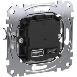 Merten USB-Ladeeinsatz Typ A+C mit Power-Delivery-T MEG4366-0120