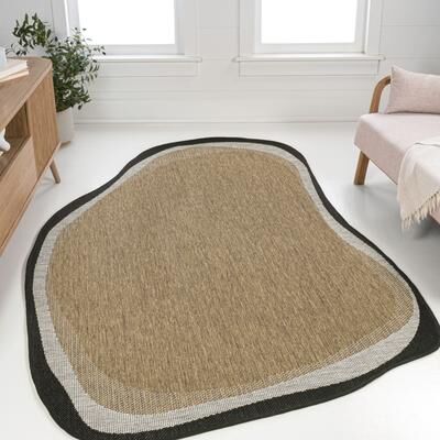 JONATHAN Y Wyatt Modern Rustic Abstract Indoor/Outdoor Shaped Area Rug