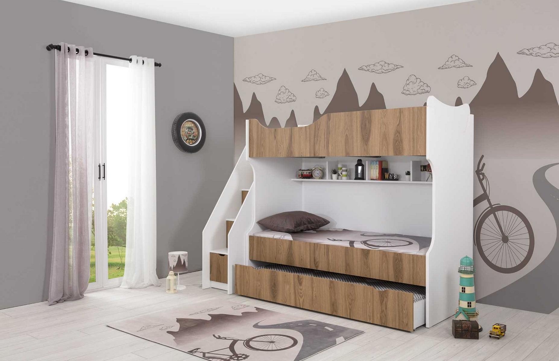 Kinderbett Etagenbett Bett Kindermöbel Weiß Garnitur Moderne Kinder