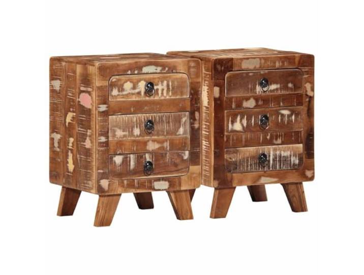 HEFZGDB Nachttisch 2 STK. 37x32x50 cm Altholz Massivholz mit stabilen Holzbeinen und robuster Platte, reichlich Stauraum, pflegeleicht, einzigartiges Unikat für Wohnzimmer