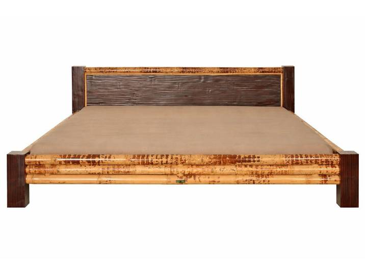 Bambus-Lounge Bettgestell Misool Bambusbett Bettrahmen aus Bambus Möbel Holzbett