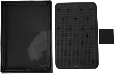 Inspire Picks Double Layer Cat Litter Mat With Anti Slip Base For Easy Cleanup black