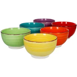 6er Set Müslischale Uni Bunt