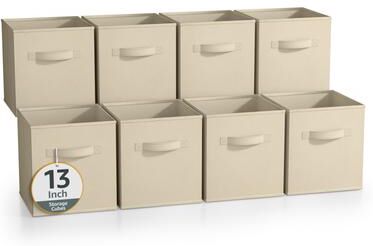 "Sorbus Large Foldable Storage Bins - Fabric Cubes 8 Pack - 13""L x 13""W x 13""H"