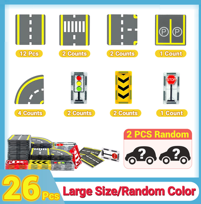 Inspire Daily Merch Magnetic Block Creativity And Educational Construction Toys For Kids, Magnetic Road Magnet Crane Car Toys 26pcs