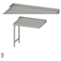 Stalgast Edelstahl Ablauftisch, Korbführung mit Gefälle, auf zwei Beinen 700x750x880 mm, Anbauseite links, mit Aufkantung, verschweißt