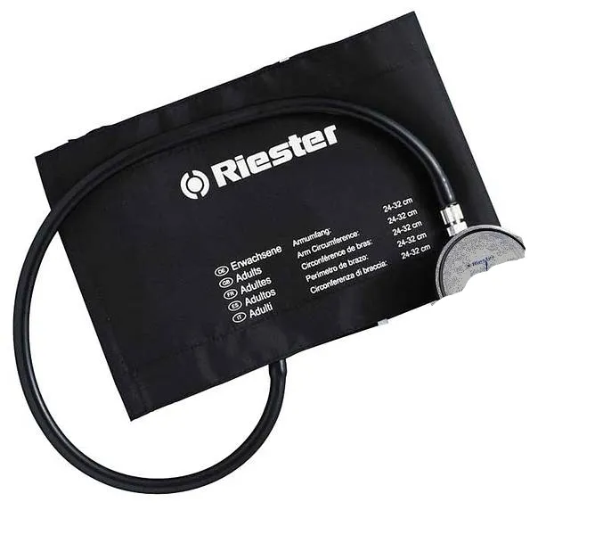 Rudolf Riester GmbH Klettenmanschette Erwachsene, Nylon Manschette mit 2 Schläuche, abwaschbar 108