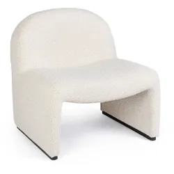 Sessel Bassilla aus Boucle-Stoff, modern gepolstert, Natur, komfortables Design für Dein Wohnzimmer