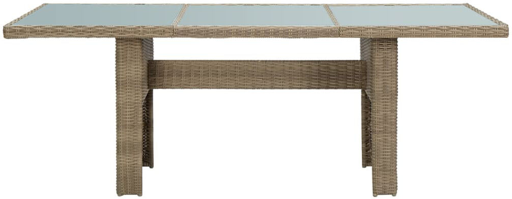 Dakota Fields Alt Rectangular Glass Outdoor Dining Table - 200 cm W 100 cm D Mix Grey/Transparent