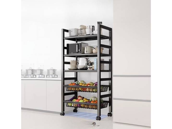 Chariot De cuisine multifonctionnel, support De rangement pour four à micro-ondes, chariot organisateur roulant, roues portables, meubles De Cocina