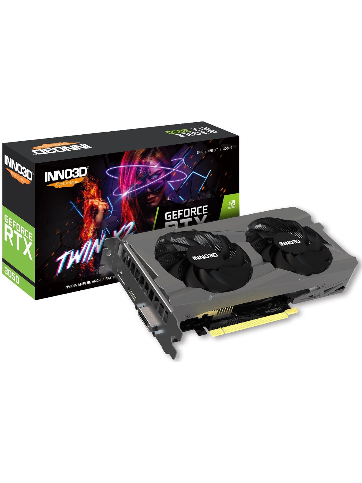 Inno3D GeForce RTX 3050 Twin X2 V2 - 6GB GDDR6 RAM - Grafikkarte