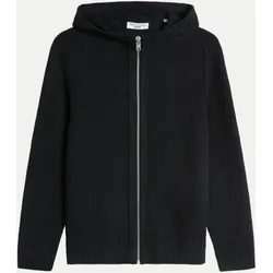Bouclé-Strickhoodie 0001-Black M