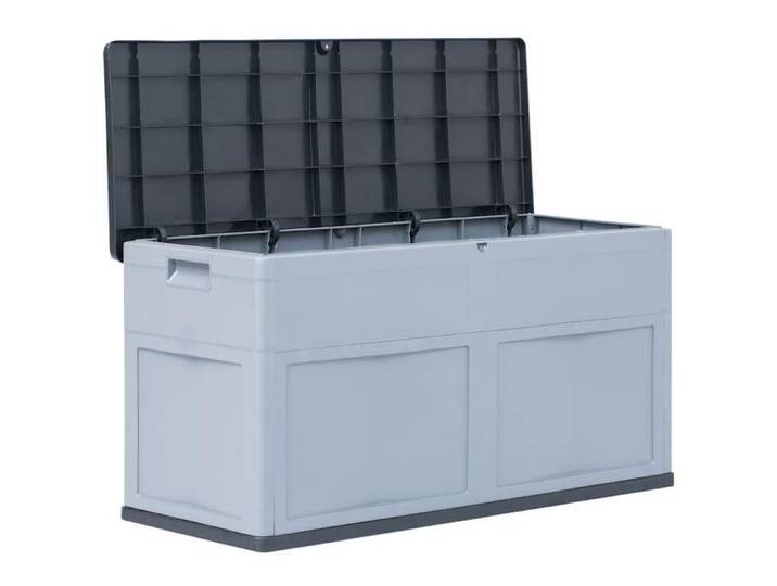Printemps 2026 Soldes Gris Boîte de rangement de jardin 320 L Gris Noir 2_329788