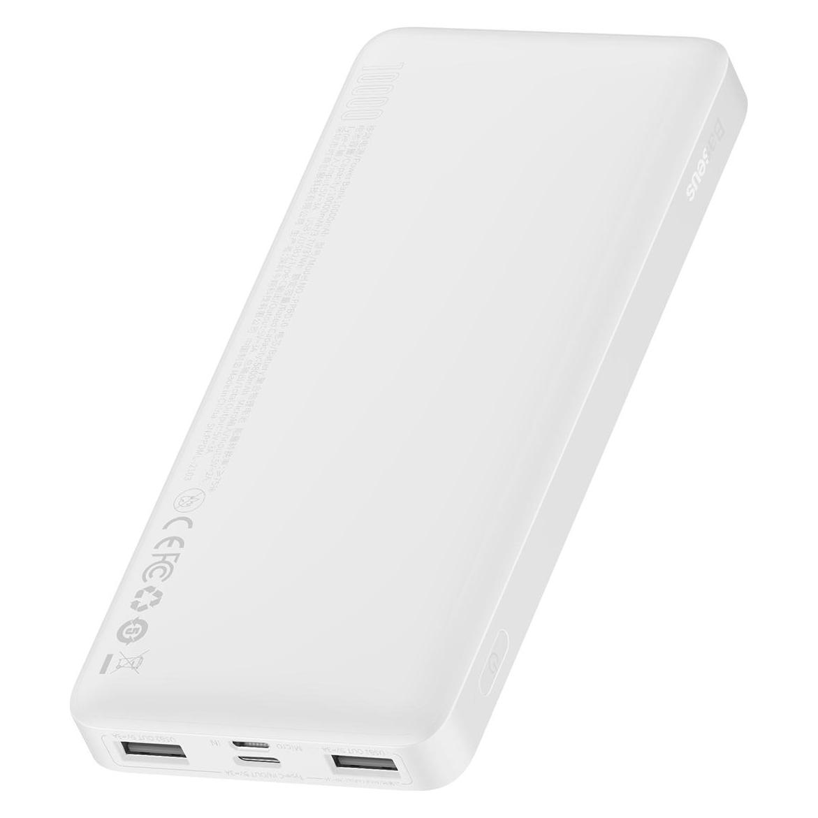 Baseus Powerbank Bipow 10000mAh, 15W (white) (10000 mAh, 15 W, 37 Wh) (PPBD050002)