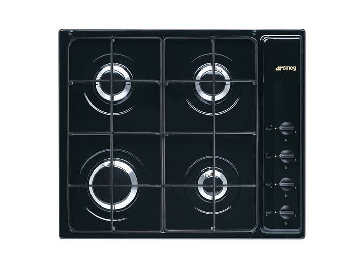 Table de cuisson gaz SMEG S64SN - 4 foyers - Noir