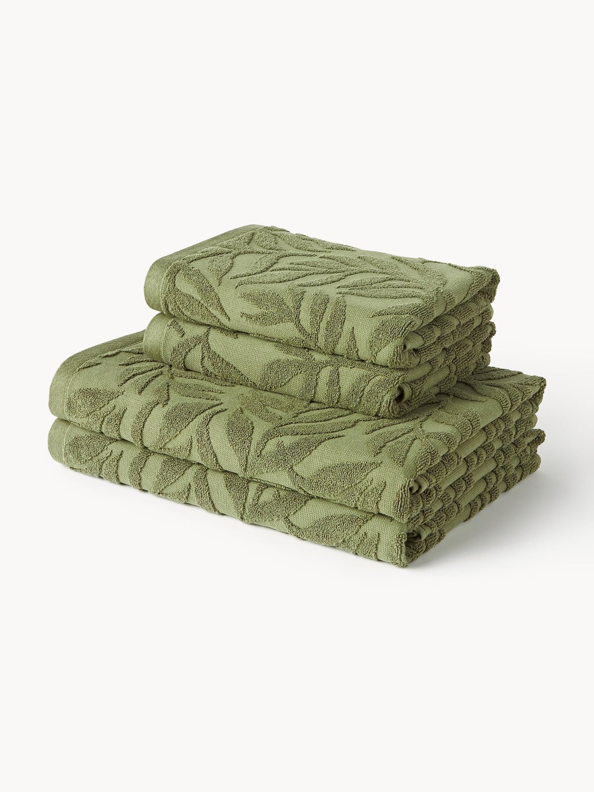 Westwing Collection High-Low handdoekenset Leaf