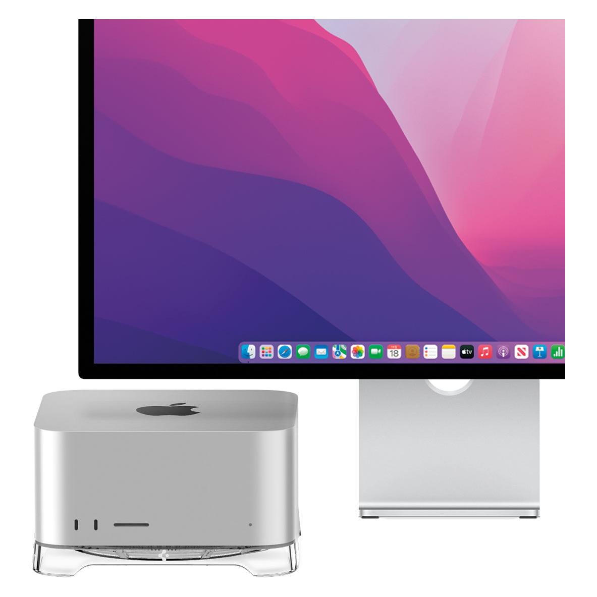 Spigen - Mac Studio Stand LD202 (AMP04796) - Integrierter PVC-Filter, rutschfeste Oberfläche - Kristallklar (AMP04796)