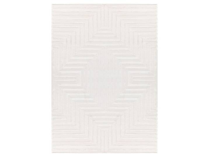 Tapis rifi laineux à motif en relief crème 140x200cm