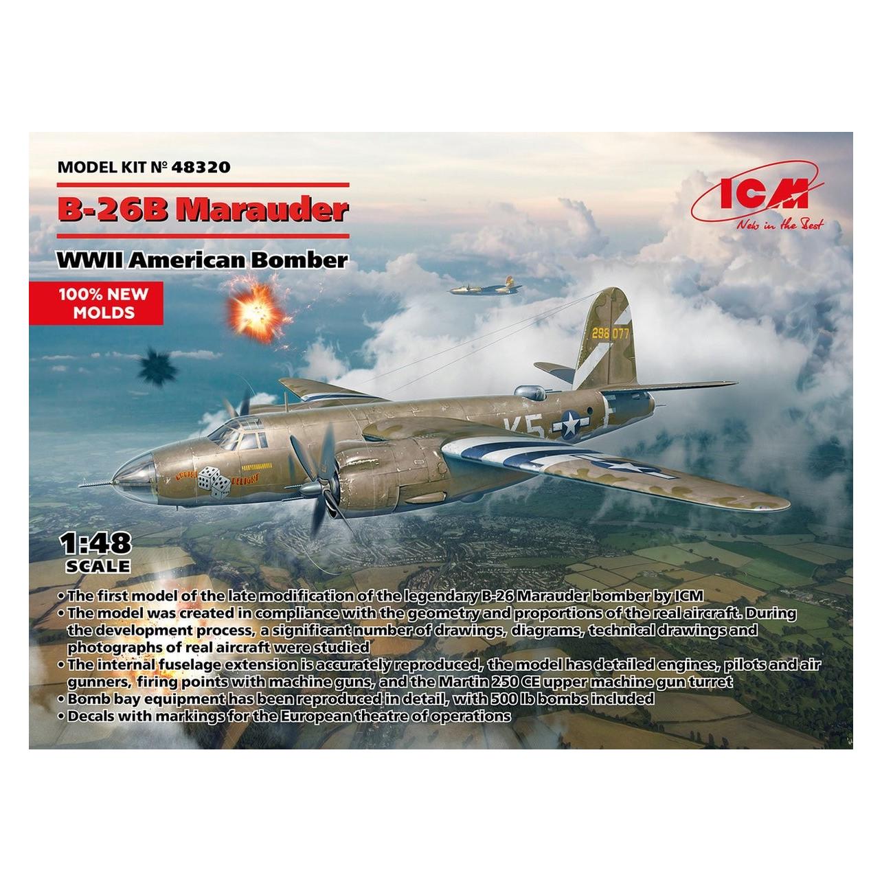ICM B-26B Marauder, WWII American Bomber (100% new molds) (48320)
