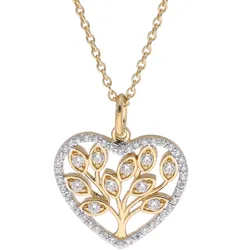 trendor 15163 Damen-Collier 925 Silber Vergoldet Herz