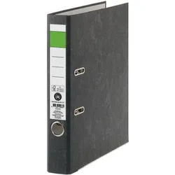 Viking Grüner Balken Ordner Schmal DIN A4 50 mm Schwarz 2 Ringe Pappkarton Wolkenmarmor Hochformat